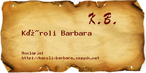 Károli Barbara névjegykártya