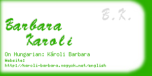 barbara karoli business card